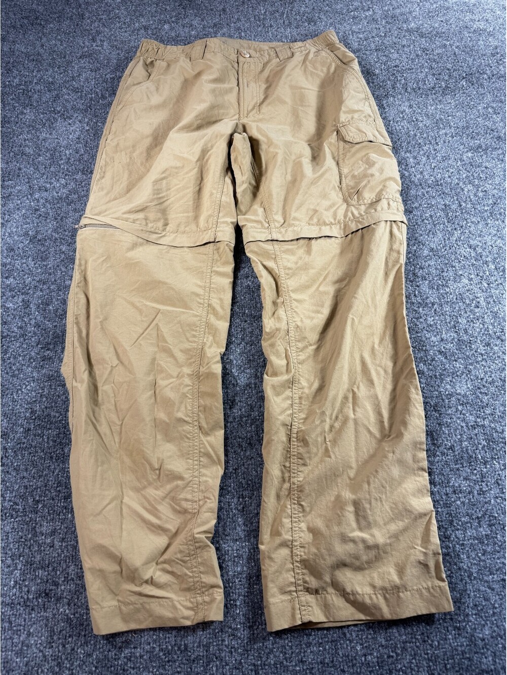 Columbia Mens Pants Szize 34x32 Beige Logo Mesh Lined Convertible Pants
